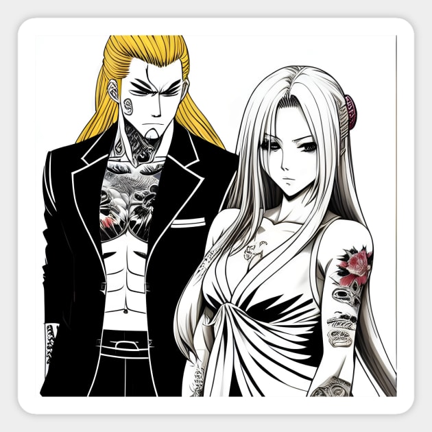 Couple Chef Manga Tatoo Magnet by animegirlnft